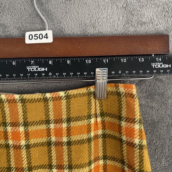 Vintage long plaid Dripsey Mills Ireland Wool maxi skirt preppy cottage 25w39L - Picture 2 of 6